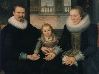 GG 218  GG 218 Flämisch um 1620, Familienbild, Eichenholz, 94 x 122 cm